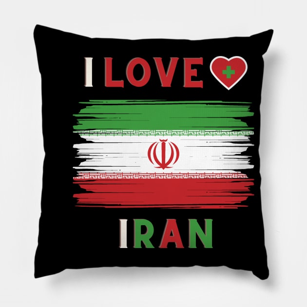 I Love Iran Pillow by AlephArt