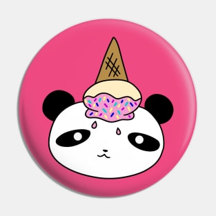 Upside Down Icecream Panda Face Pin