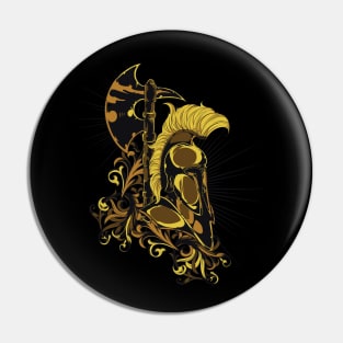 Gold sparta helmet Pin