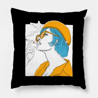 Smoking Girl Pillow