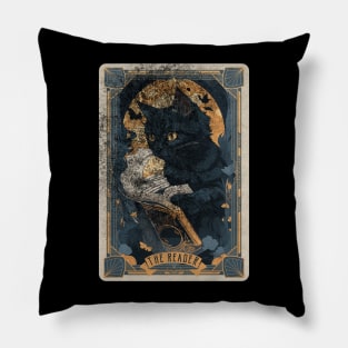 The Reader Retro Monster Halloween Tarot Card Pillow