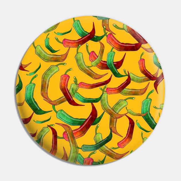 RED And Green Hot Peppers Pin by SartorisArt1