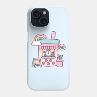 Cute Penguin Running A Bubble Tea Cafe Phone Case