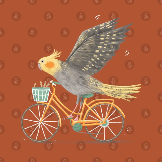 Cockatiel on a Bicycle by Sophie Corrigan