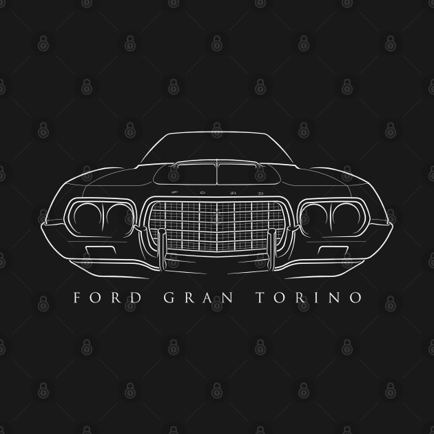 1972 Ford Gran Torino - front stencil, white by mal_photography