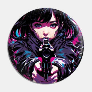 She's Mad Fiery Anime Girl Pin