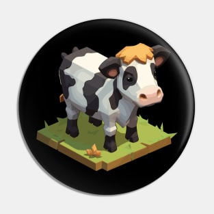 Cute Chubby Chibi Isometric Cow Pin