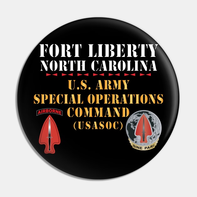 Fort Liberty North Carolina - US Army Special Operations Command (USASOC) - SSI - DUI X 300 Pin by twix123844