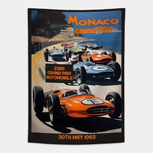 1965 Monaco Grand Prix Racing Poster Tapestry