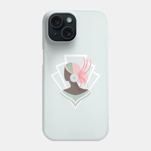 Art Deco lady with pink hair Phone Case