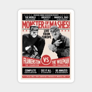 FRANKENSTEIN meets THE WOLF MAN Magnet