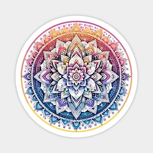 Serenity Mandala 1 - Purple and Orange Magnet