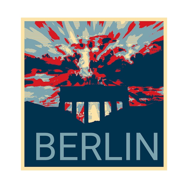 Berlin in Shepard Fairey style design by Montanescu