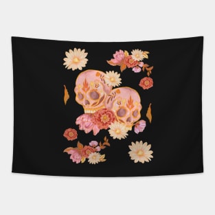 Mexican Skulls and Flowers Tapestry