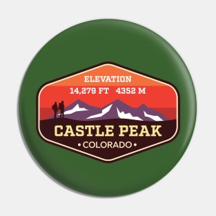 Castle Peak Colorado - 14ers Mountain Climbing Badge Pin