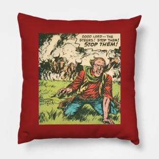 Cowboy in stampede Pillow