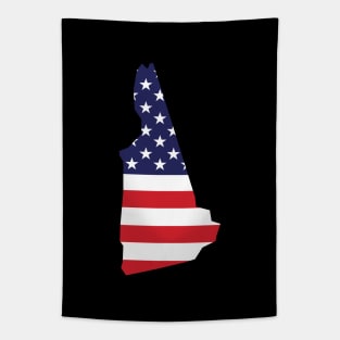 New Hampshire State Shape Flag Background Tapestry