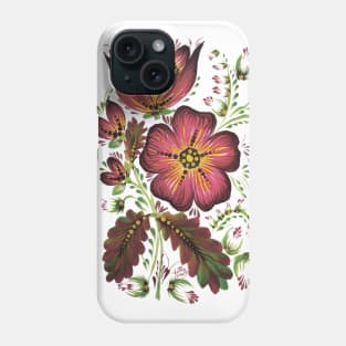 Magic flowers design Petrykivka painting Phone Case