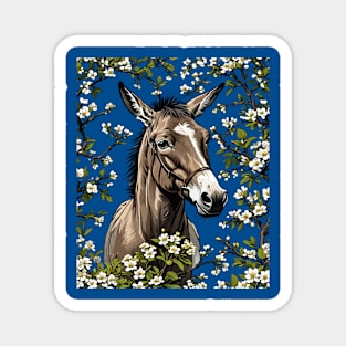 A Missouri Mule Surrounded By Hawthorn Blossom 2 Magnet