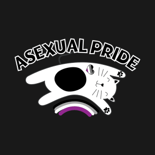 ASEXUAL PRIDE CAT (Black color) T-Shirt