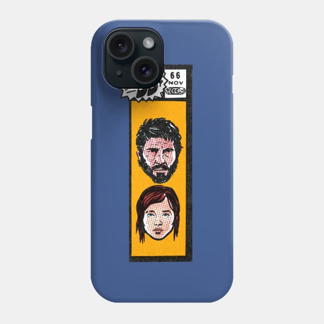 Comic book corner box - Joel & Ellie The Last of Us fan art Phone Case by MarkScicluna