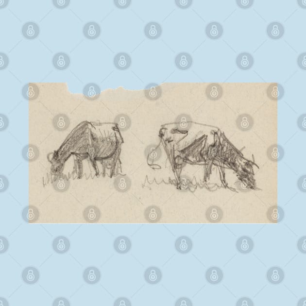 Detail of Untitled Sketch (Two Cows) by Husky's Discount Ninja Emporium