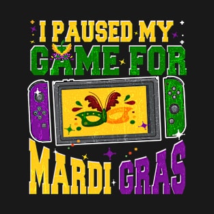 I Paused My Game For Mardi Gras Video Game Controller Boys Vintage T-Shirt