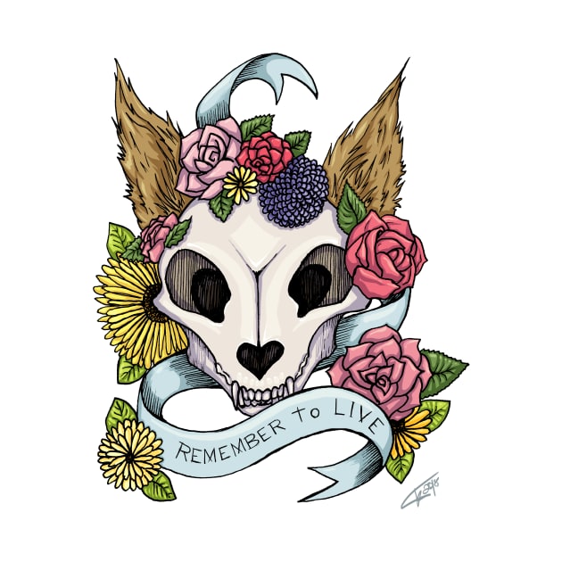 Cat Skull - Remember to Live by ace-of-lords
