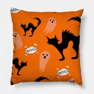 Halloween cat Ghost Pillow