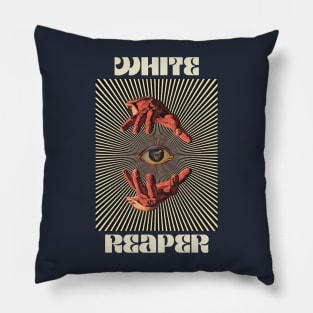 Hand Eyes White Reaper Pillow