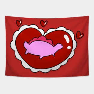 Valentine Heart Stegosaurus Tapestry