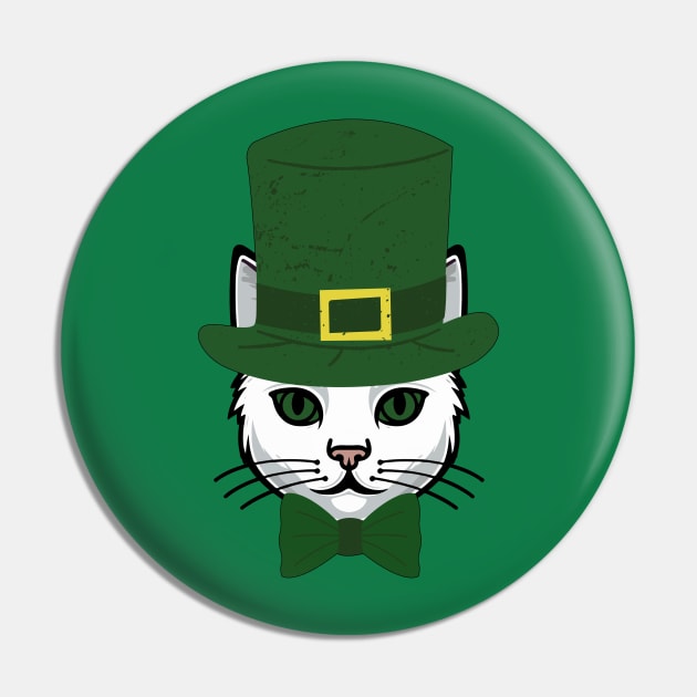 Irish St Patricks Day Funny Cat Lover Pin by Illustradise