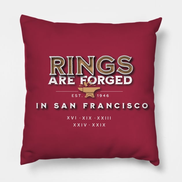 Rings are Forged in San Francisco Pillow by Brainstorm