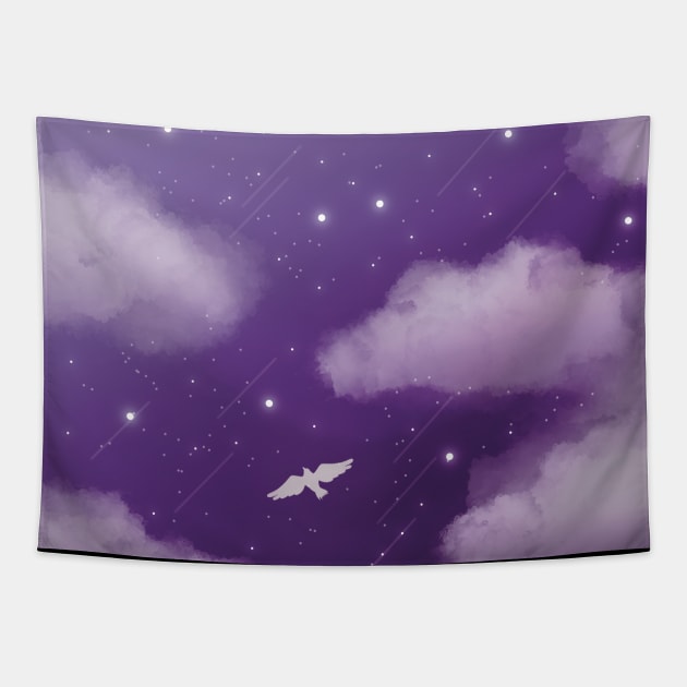 Beautiful Purple Night Sky Tapestry by mil.creates