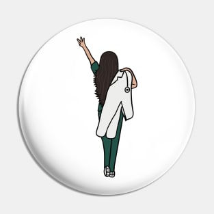 Graduation white coat scrub Pin