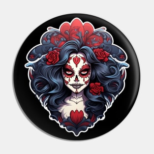 Muerta Calaca Calavera Day of the Dead Pin