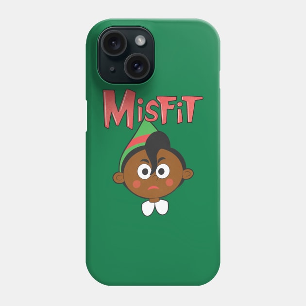 Misfit Elf 2 Red and Green Phone Case by LeMae Macabre