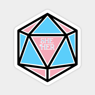 Trans Pronoun Pride D20 She / Her Magnet