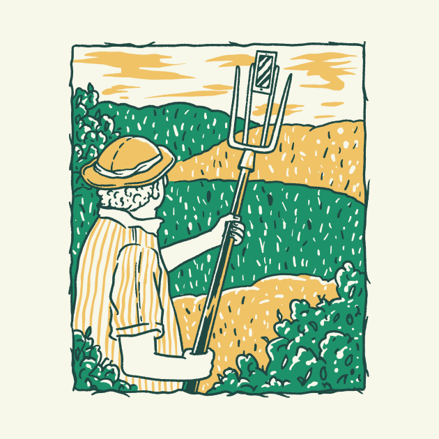 Farmer Selfie Stick // Funny Farmer Sketch by SLAG_Creative