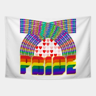 Pride - Double Rainbow and Hearts Tapestry