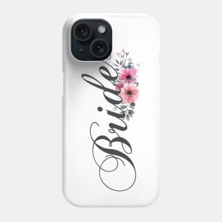 Simple and Elegant Bride Floral Calligraphy Phone Case