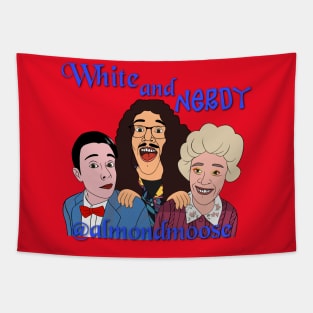 "White and nerdy" blue Tapestry