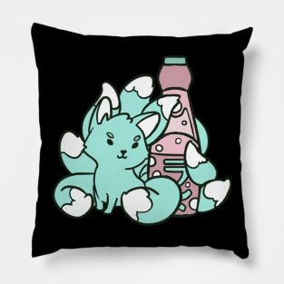 Kitsune Ramune cute yokai Pillow