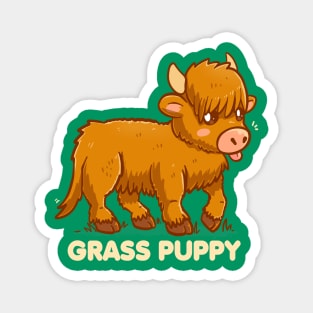 Grass Puppy - Scottish Highland Cow Magnet