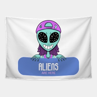 Aliens are Here Tapestry