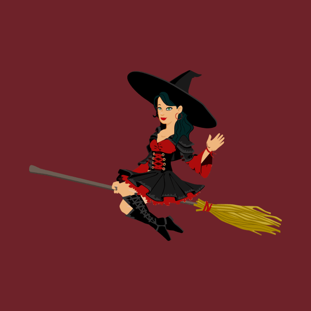 Broomstick Female Fictional Flying Girl Halloween by SWEIRKI