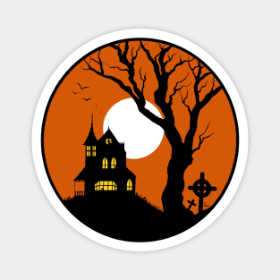 Haunted House Silhouette Magnet