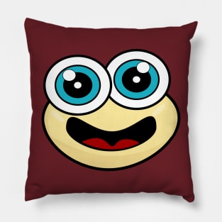 Anxious Funny Face Cartoon Pillow