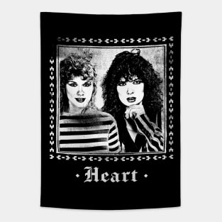 Heart /// 80s Styled Faded Vintage Look Tapestry