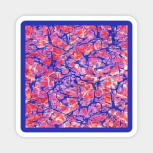 Circuits Abstract in Dark Blue on Red and Purple Magnet